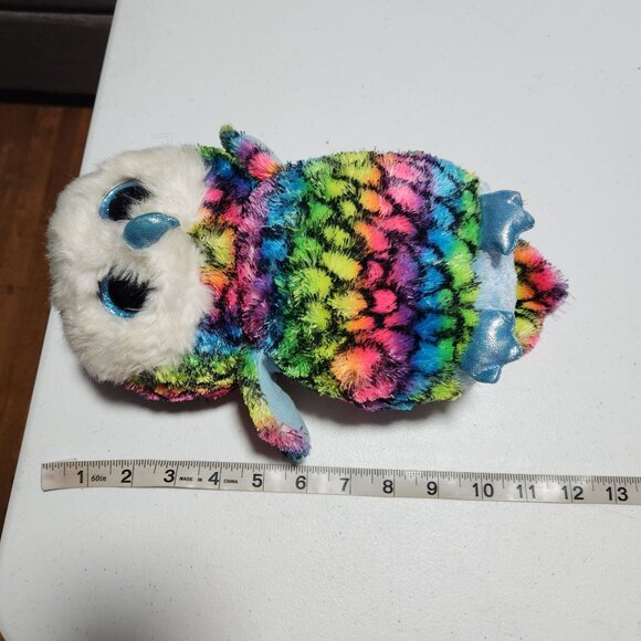 TY Beanie Boos Aria Rainbow Owl 10 in Plush Bird Claires Exclusive Glitter Eyes - Picture 4 of 4